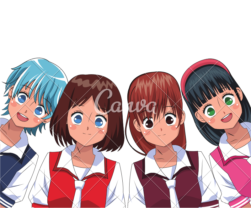 800x661 Group Anime Girl Manga