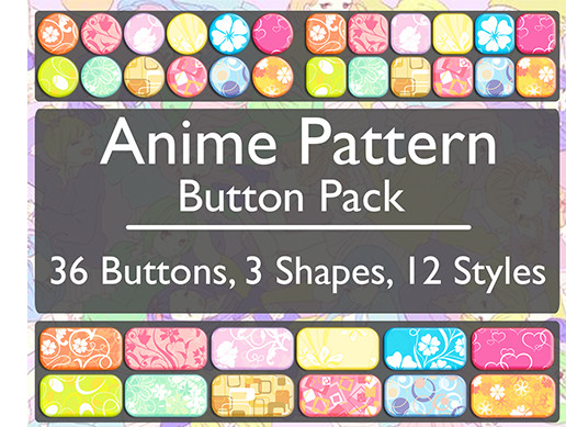 516x389 Anime Pattern Button Pack