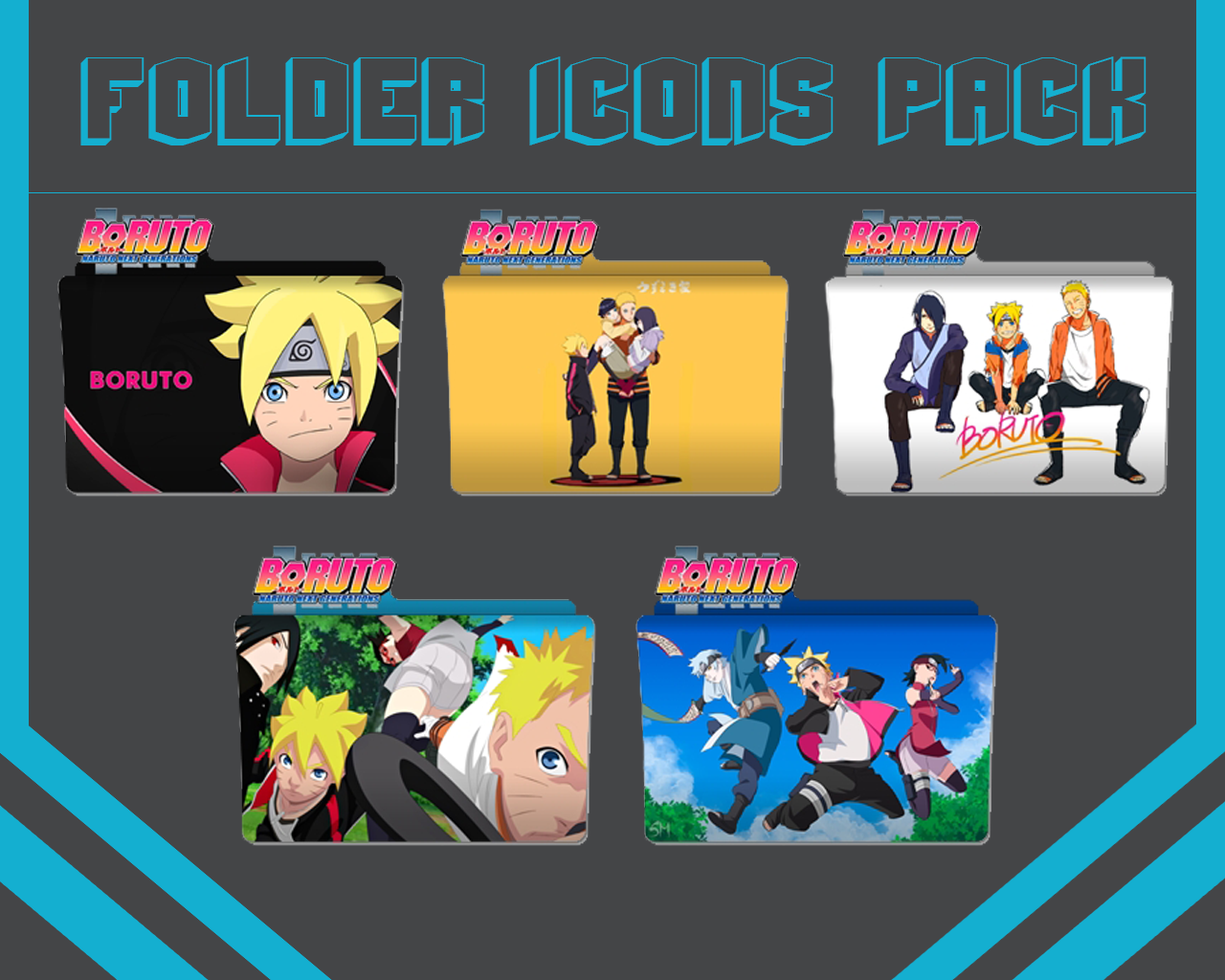 1280x1024 Folder Icons Pack Anime Boruto Naruto Next Generation