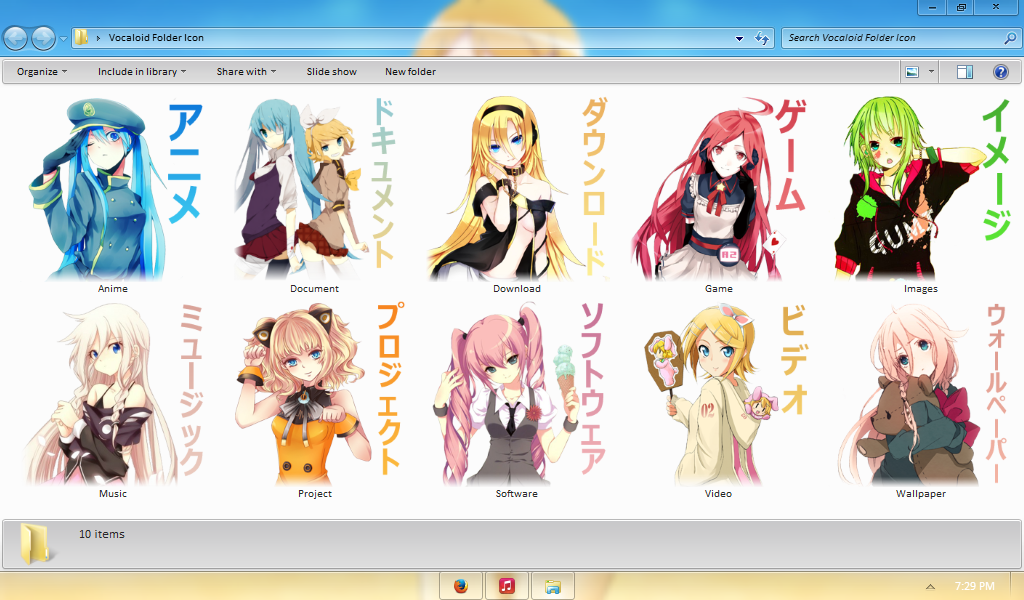 1024x600 Vocaloid Folder Icon Pack