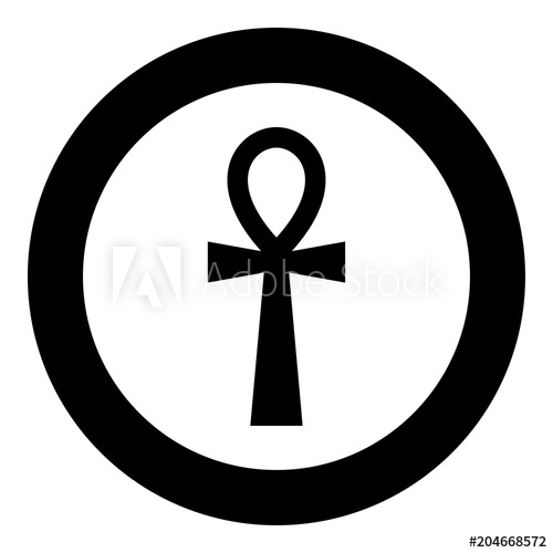 500x500 Coptic Cross Ankh Icon Black Color Vector Illustration Simple