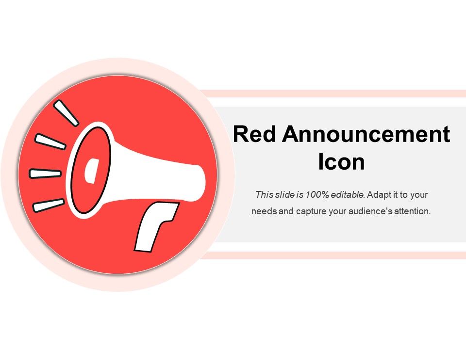 960x720 Red Announcement Icon Powerpoint Presentation Images Templates