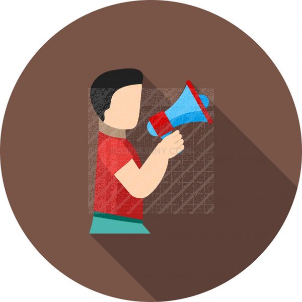 600x600 Announcement Flat Shadowed Icon