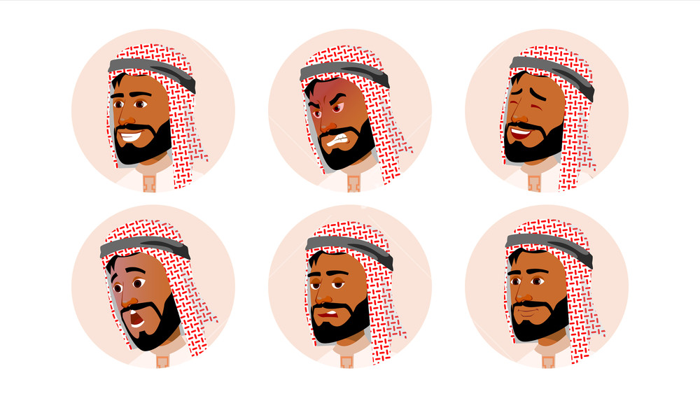 1000x563 Arab Avatar Icon Man Vector Saudi, Emirates, Qatar, Uae Human