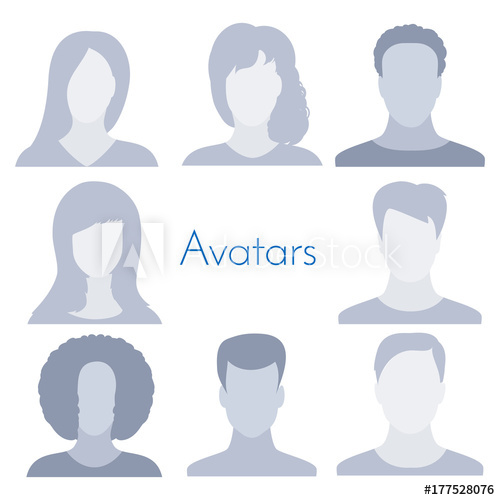500x500 Avatar Profile Icon Collection Isolated On White Background Male