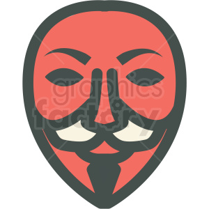 300x300 Guy Fawkes Anonymous Mask Vector Icon Image Clipart Royalty Free