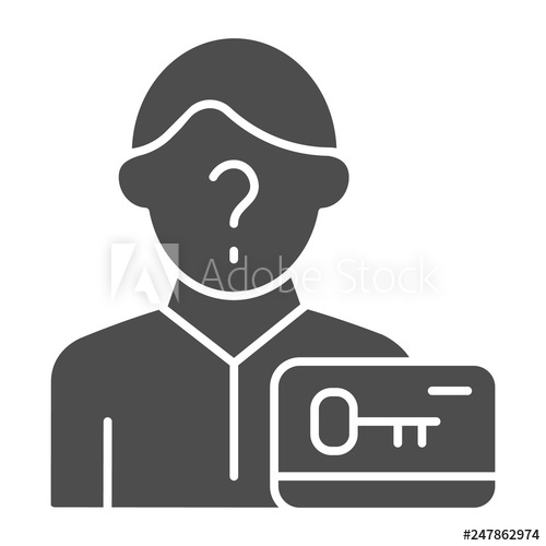 500x500 Card Key And Anonymous Solid Icon Man And Plastic Key Vector