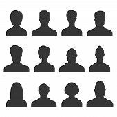 170x170 Profile Icons Silhouettes Anonymous People Face Silhouette, Woman