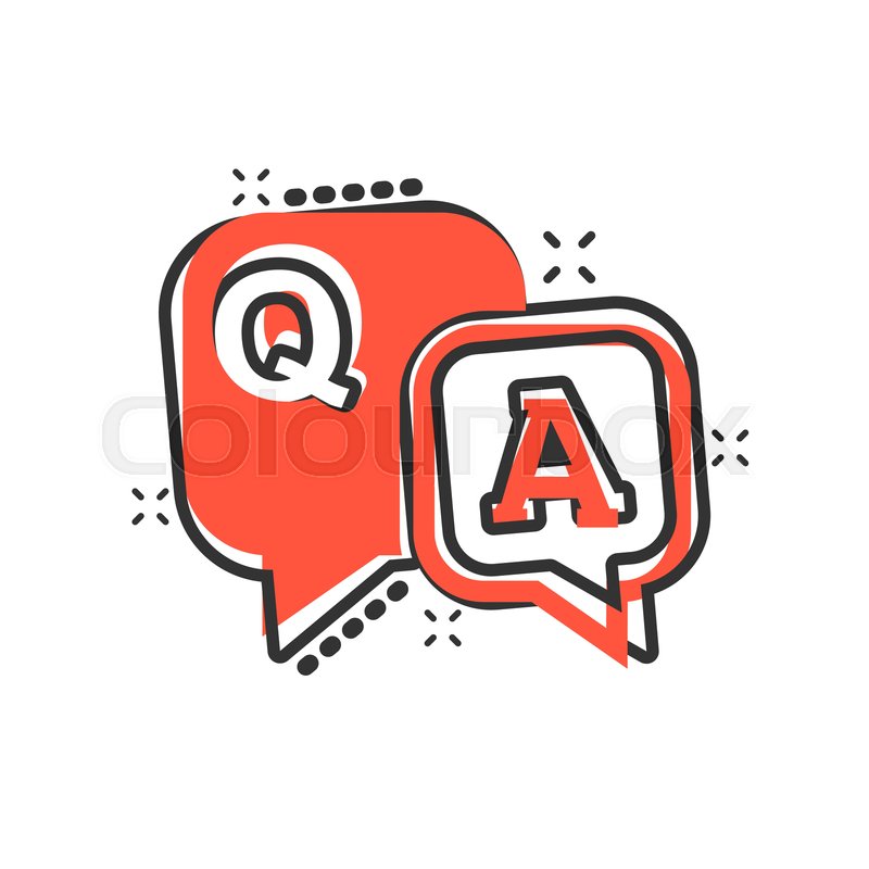 800x800 Question And Answer Icon In Comic Stock Vector Colourbox
