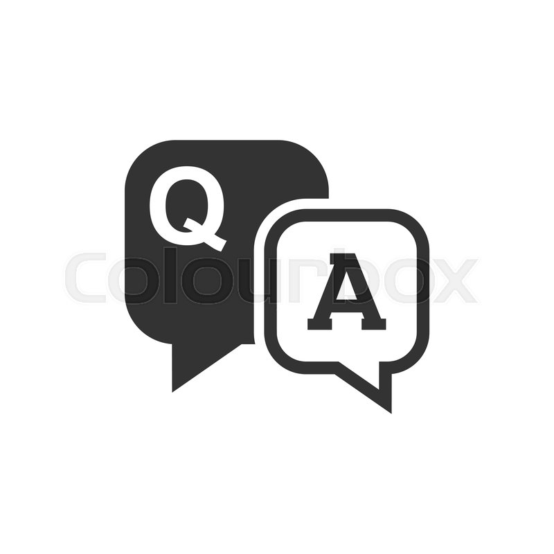800x800 Question And Answer Icon In Flat Stock Vector Colourbox