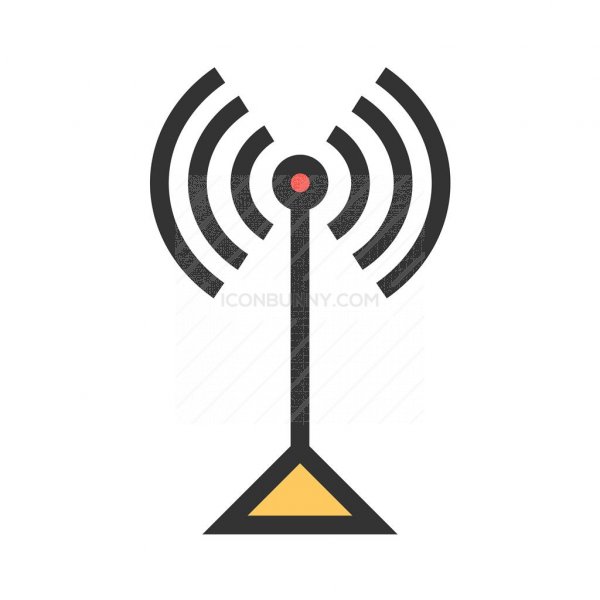 600x600 Antenna Line Filled Icon