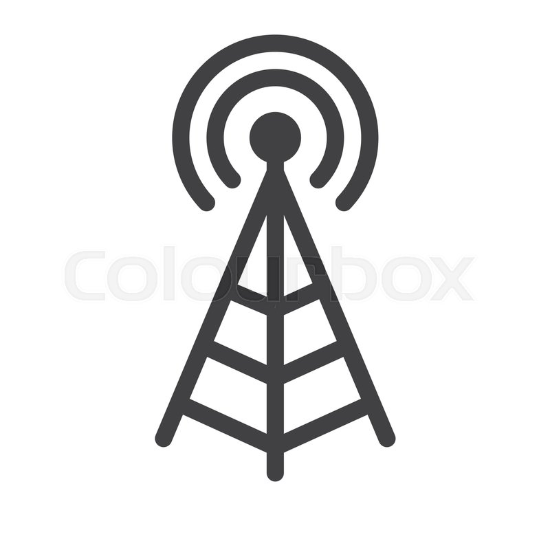 800x800 Antenna Icon Vector, Filled Flat Sign, Stock Vector Colourbox