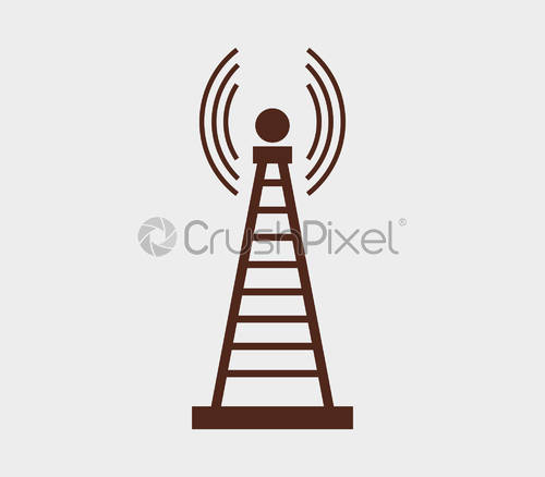 500x438 Telephone Antenna Icon, Stock Vector Crushpixel