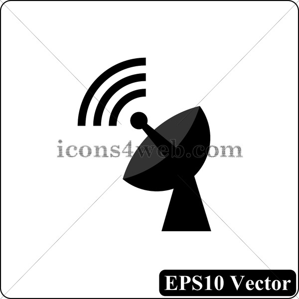 600x600 Wireless Antenna Black Icon Vector