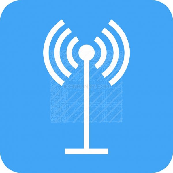 600x600 Antenna Flat Round Corner Icon