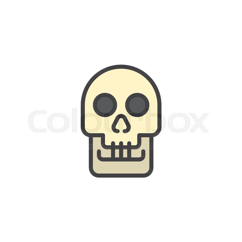 800x800 Human Skull Filled Outline Icon, Line Stock Vector Colourbox