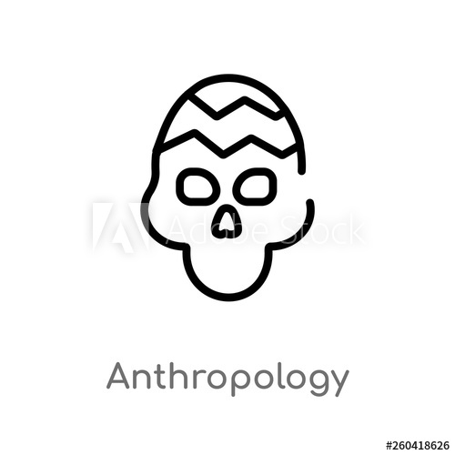500x500 Outline Anthropology Vector Icon Isolated Black Simple Line