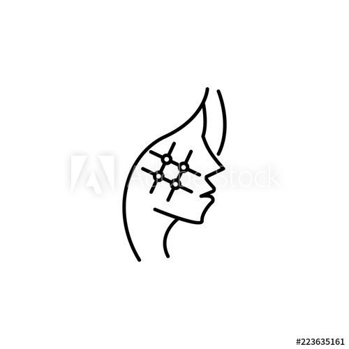 500x500 Face Marking Anti Aging Icon Element Of Beauty And Anti Aging