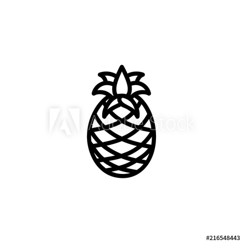 500x500 Pineapple Line Icon Antioxidant, Vitamin, Meal Fruit Concept