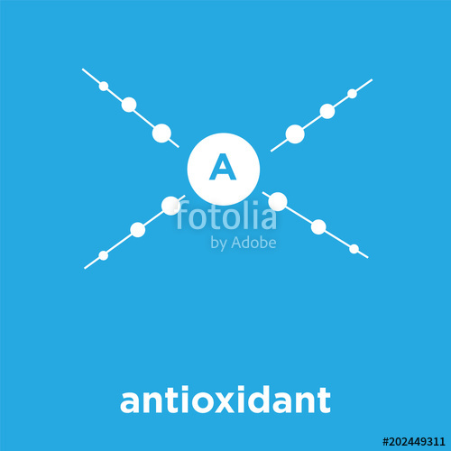 500x500 Antioxidant Icon Isolated On Blue Background Stock Image