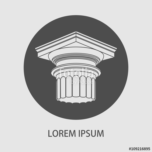 500x500 Greek Column Logo Antique Column Icon Vector