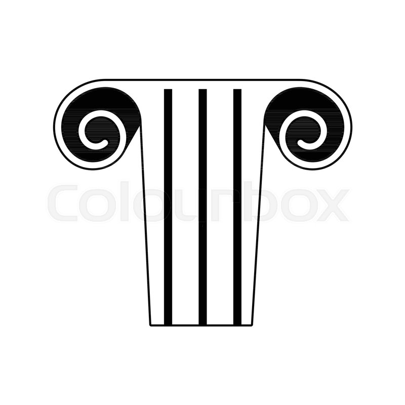 800x800 Icon Of Antique Column Thin Line Stock Vector Colourbox