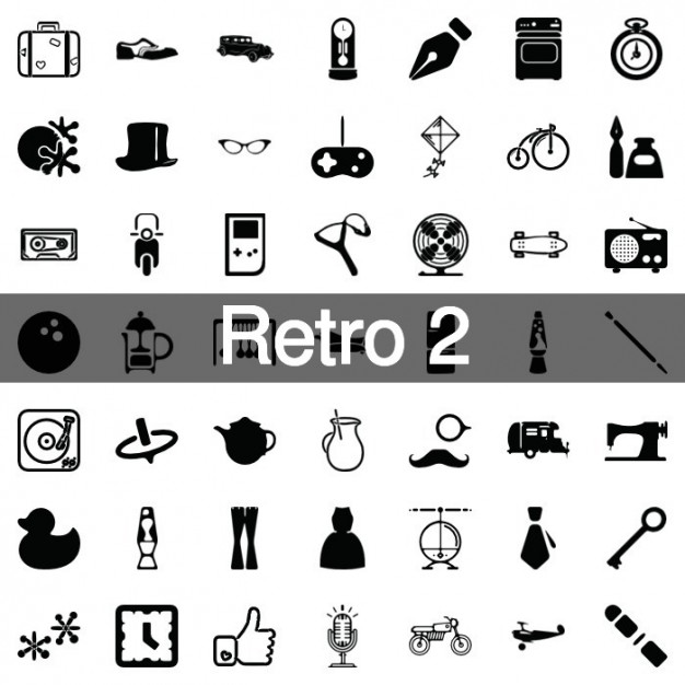 626x626 Retro And Antique Icons Collection Vector Free Download