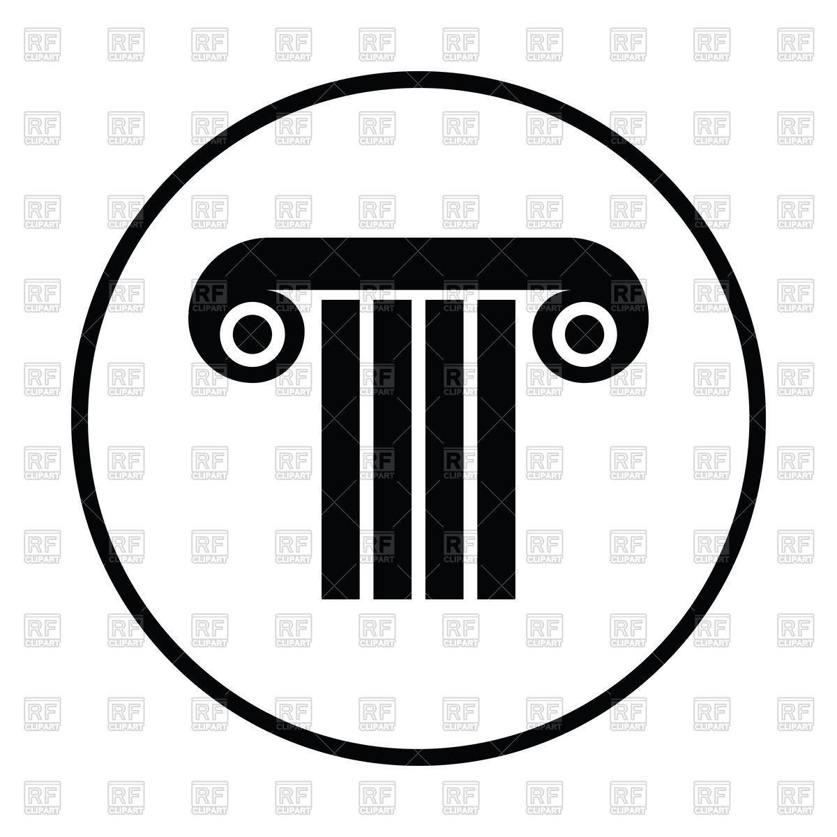 1200x1200 Thin Circle Design Of Antique Column Icon Vector Image