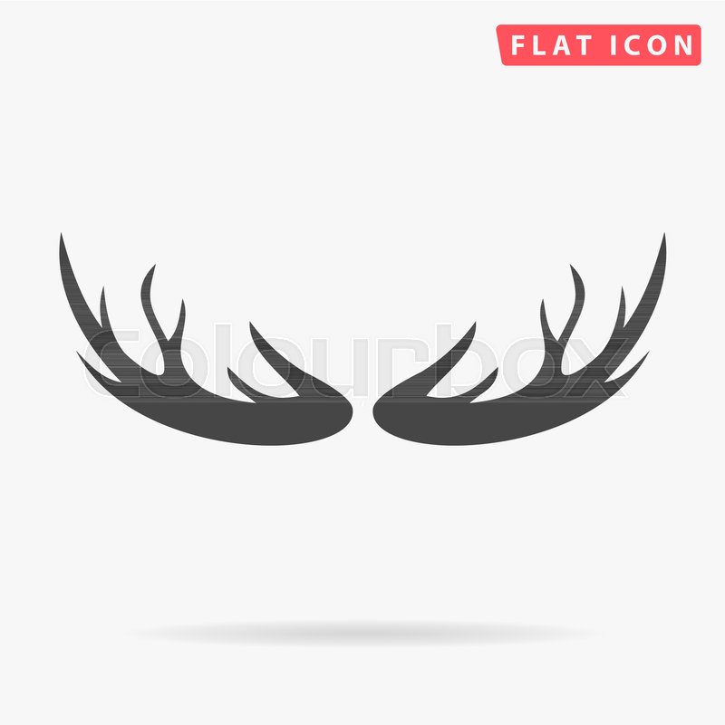 800x800 Black Deer Antlers Horns Icon On White Stock Vector Colourbox