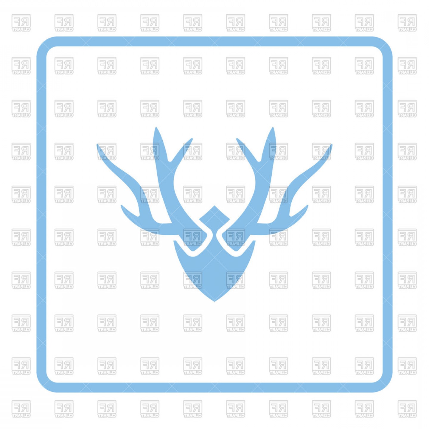 1440x1440 Blue Frame Design Of Deers Antlers Icon Vector Clipart Catamart