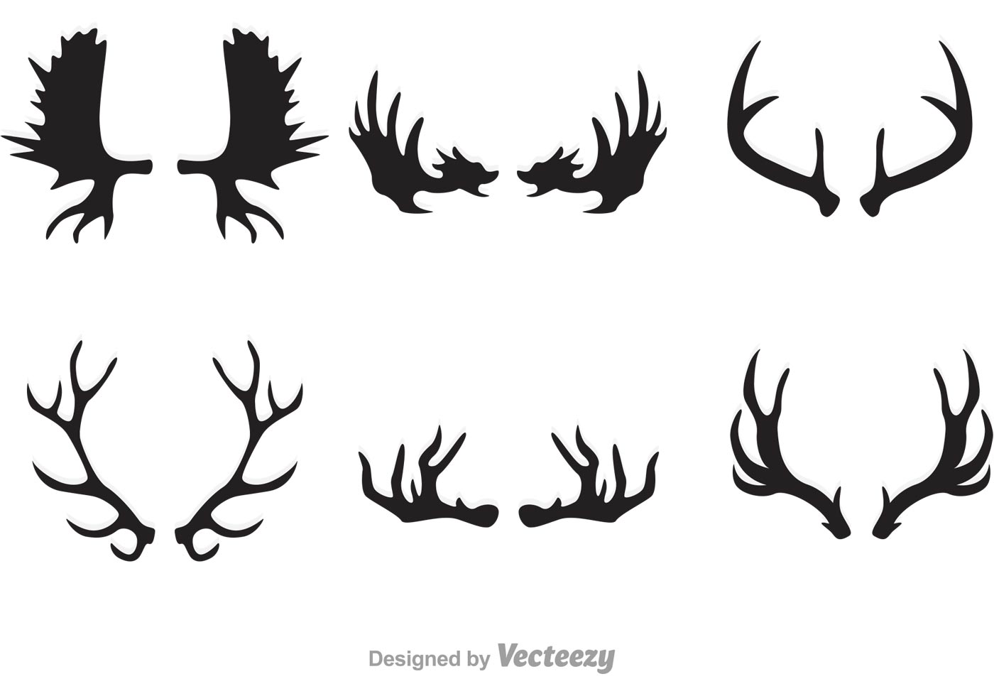 1400x980 Deer Horns Free Vector Art