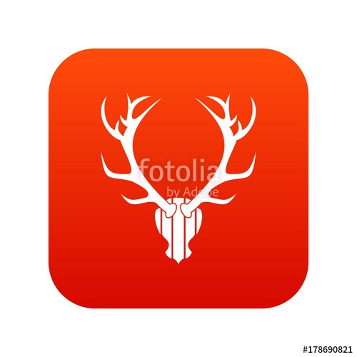 500x500 Deer Antler Icon Digital Red Stock Image And Royalty Free Vector