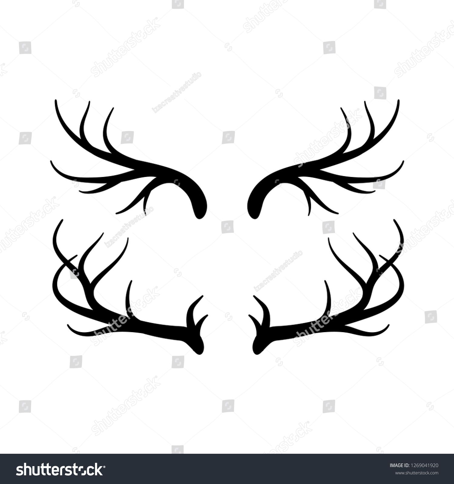 1500x1600 Deer Horn Vector Icon Set, Horn Or Antler Symbol