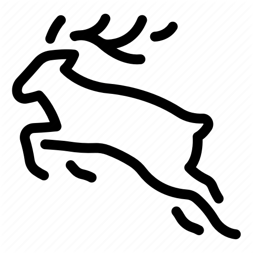 512x512 Animal, Antler, Christmas, Deer, Jump, Reindeer Icon