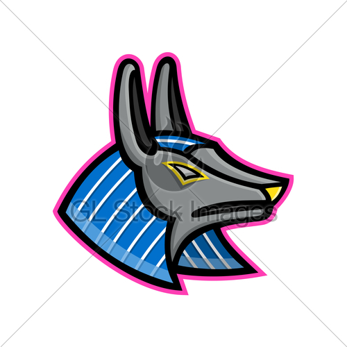 500x500 Anubis Egyptian God Mascot Gl Stock Images