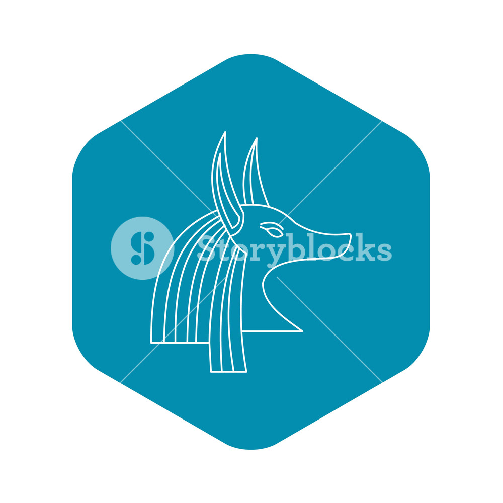 1000x1000 Head Of Egyptian God Anubis Icon Outline Illustration Of Head