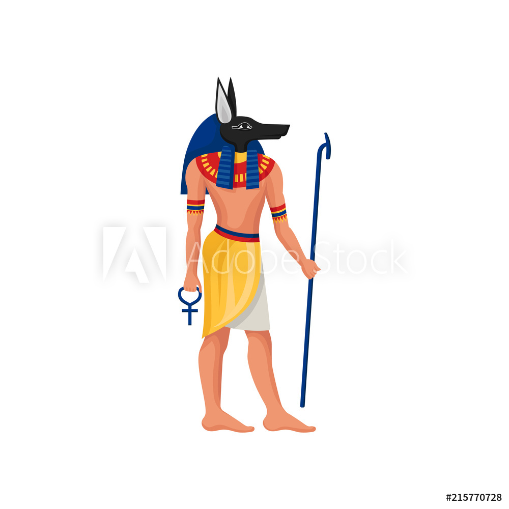 1000x1000 Photo Art Print Flat Vector Icon Of Anubis