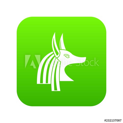 500x500 Ancient Egyptian God Anubis Icon Digital Green For Any Design