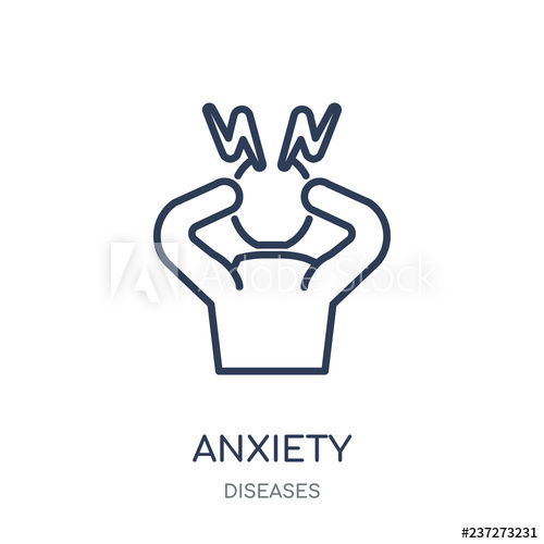 500x500 Anxiety Icon Anxiety Linear Symbol Design From Diseases