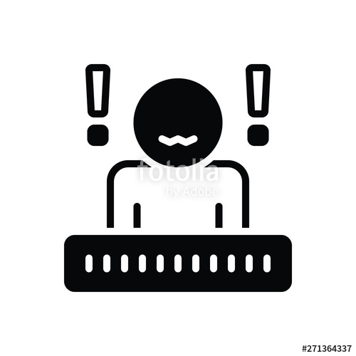 500x500 Black Solid Icon For Anxiety Stock Image And Royalty Free Vector