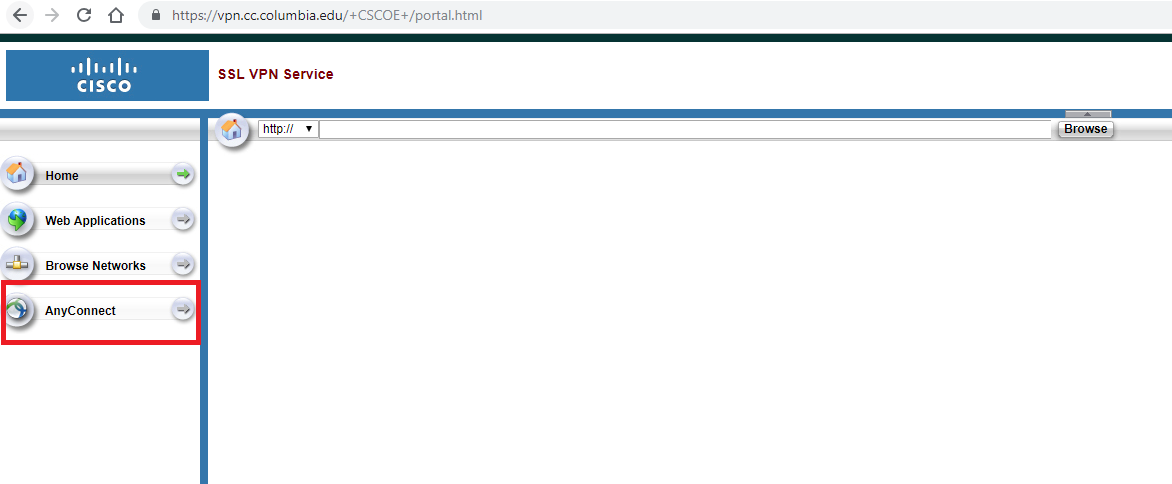 1172x484 Installing The Cisco Anyconnect Vpn Client Columbia University