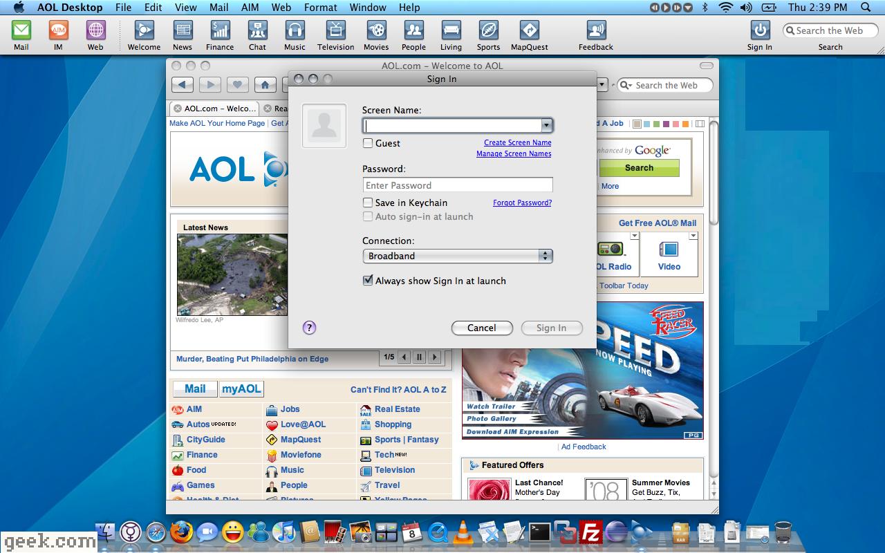 1280x800 The New Aol Desktop For Mac = Aim + Browser + Mail
