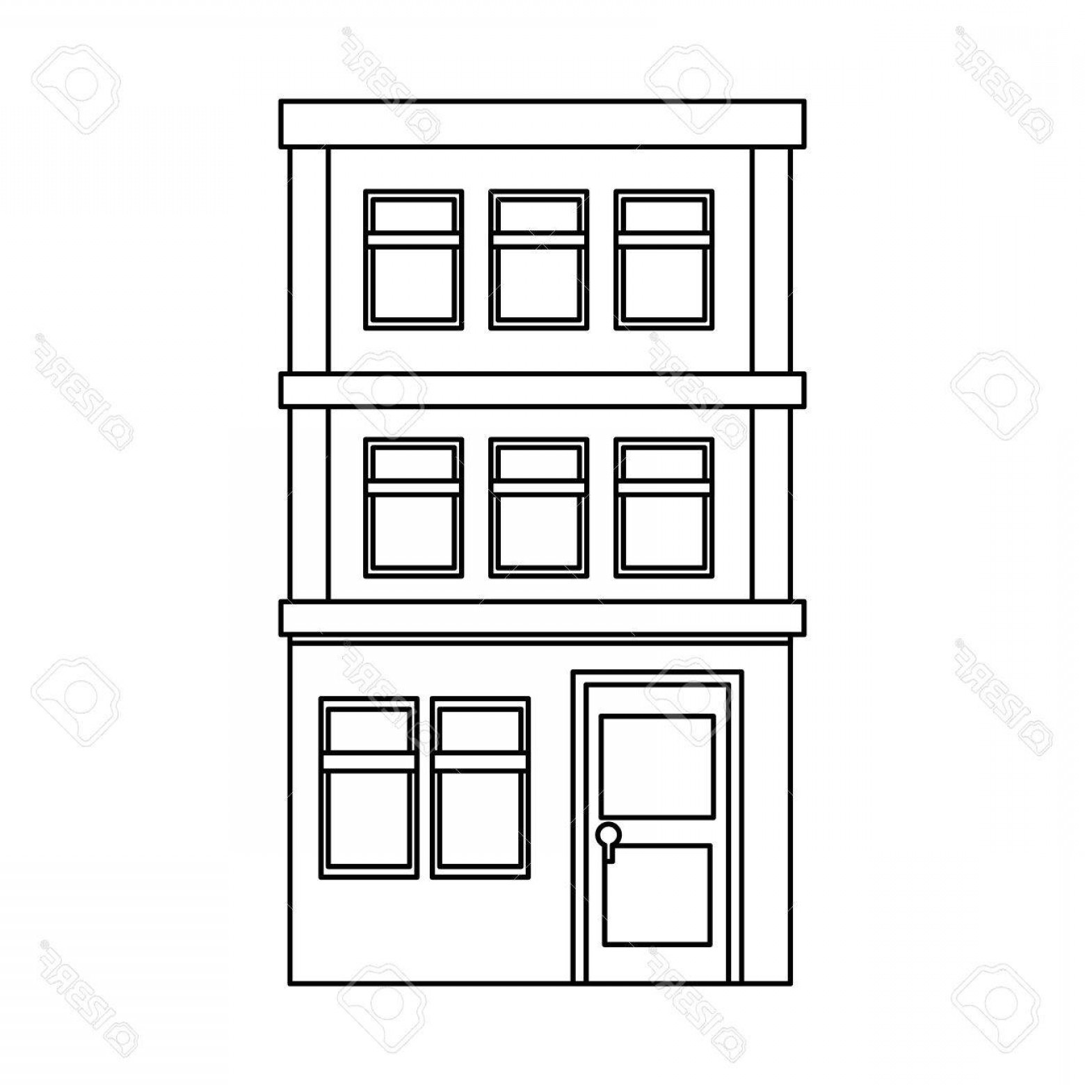 1560x1560 Photostock Vector Apartment Building Icon Over White Background