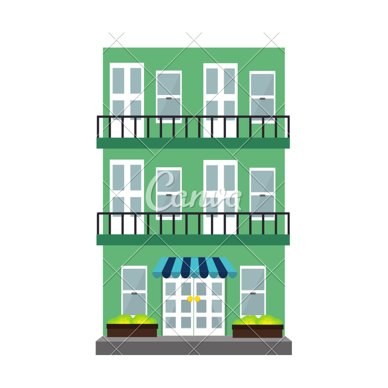 Facade Of Apartment Building Isolated Icon 800x800 Facade Of Apartment Building Isolated Icon