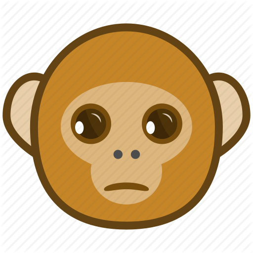 512x512 Ape, Cartoon, Emotions, Monkey, Sad, Smile, Unhappy Icon