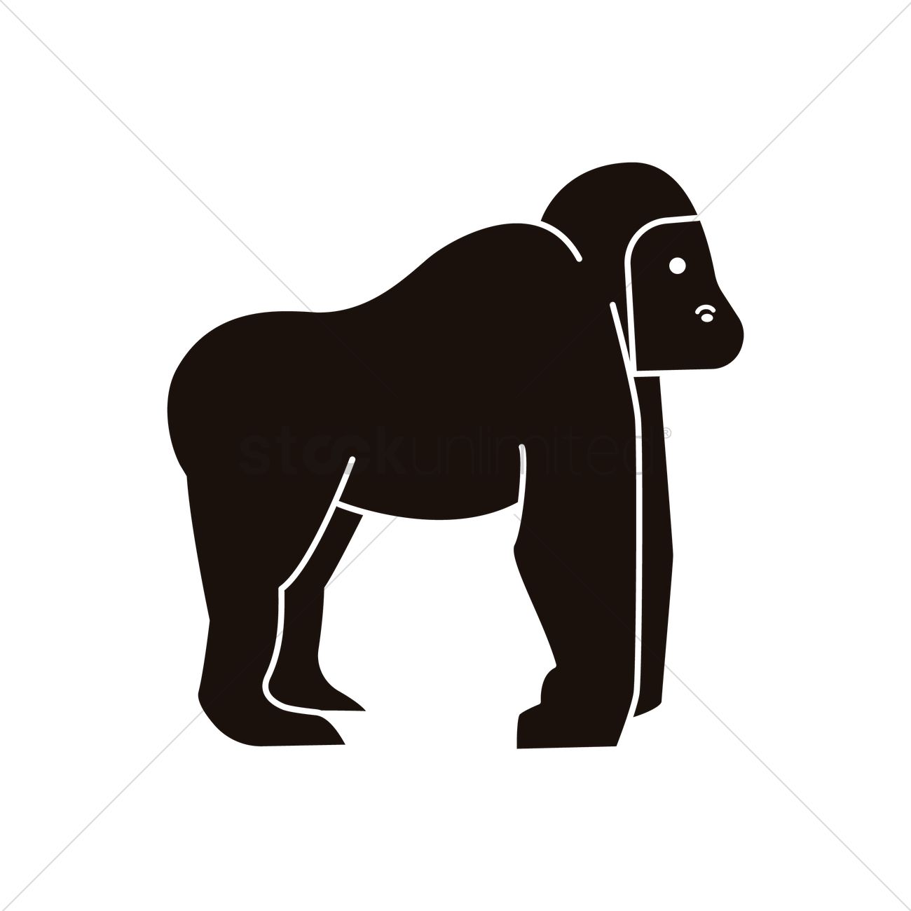 1300x1300 Gorilla Icon Vector Image