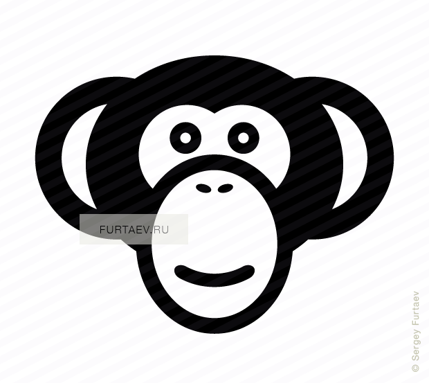 620x553 Monkey Vector Icon