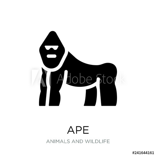 500x500 Ape Icon Vector On White Background, Ape Trendy Filled Icons Fro