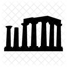 256x256 Temple Of Apollo Icon Of Glyph Style
