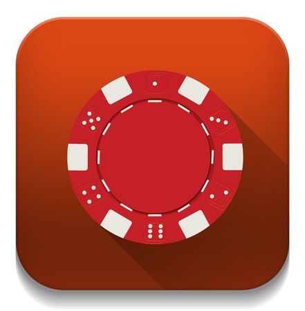 441x450 Red Casino Chip Icon With Long Shadow Over App Button Royalty